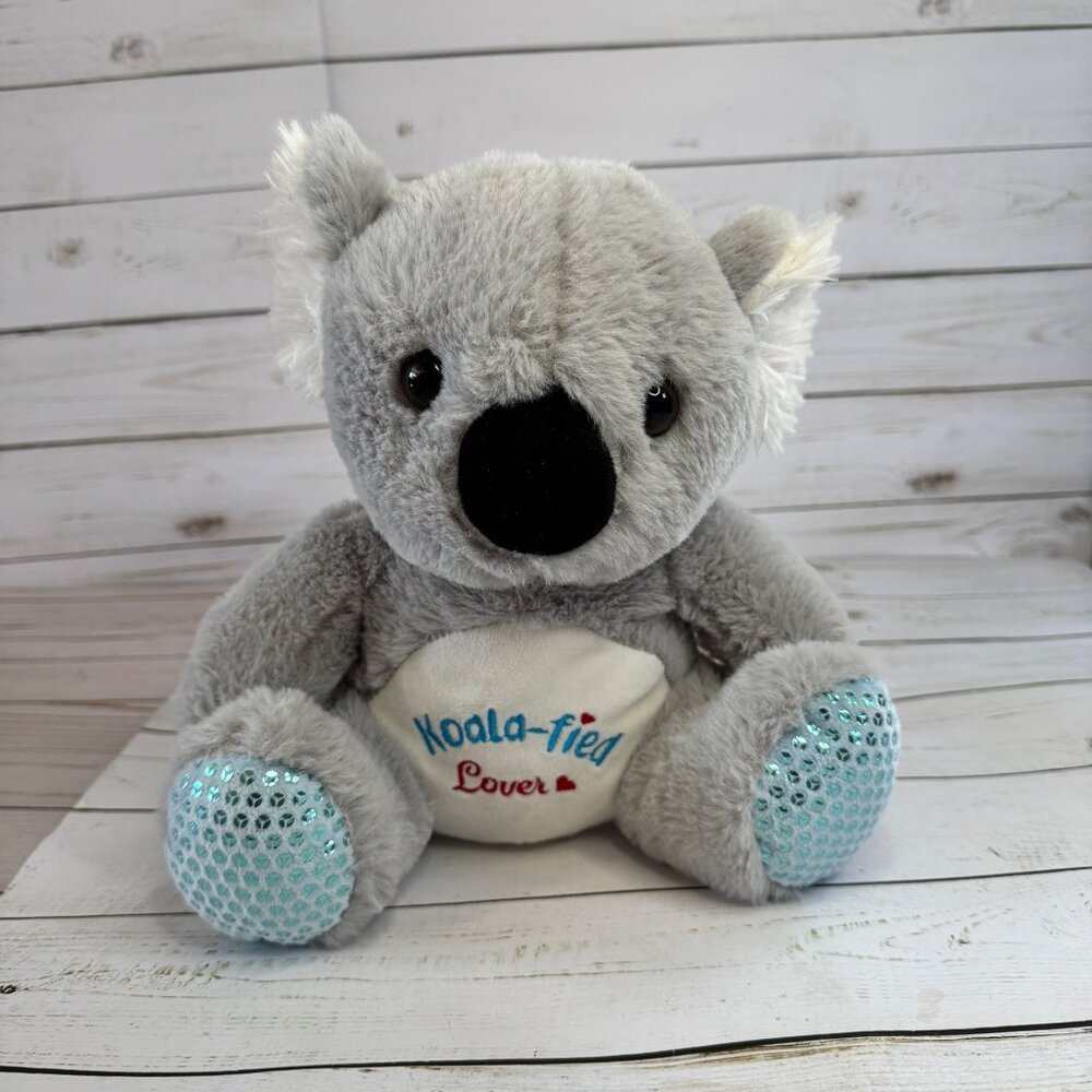 Homerbest Koala‎ Valentine Plush Stuffed Animal Sparkly Blue Paws